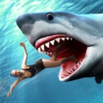 shark attack simulator 3d android application logo